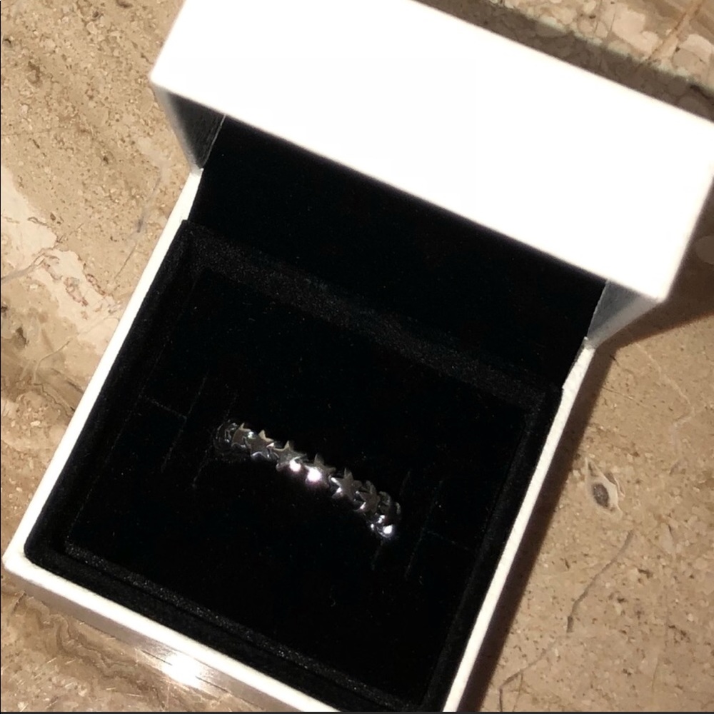 NEW PANDORA Silver Ring STAR Size 6 (52) - Picture 3 of 7